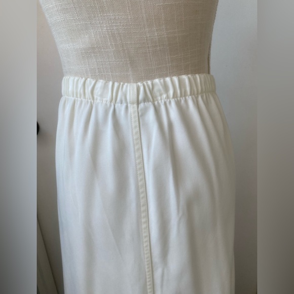 90’s vintage liz claiborne liz wear button down skirt cream pockets ankle sz p14 - Picture 5 of 11
